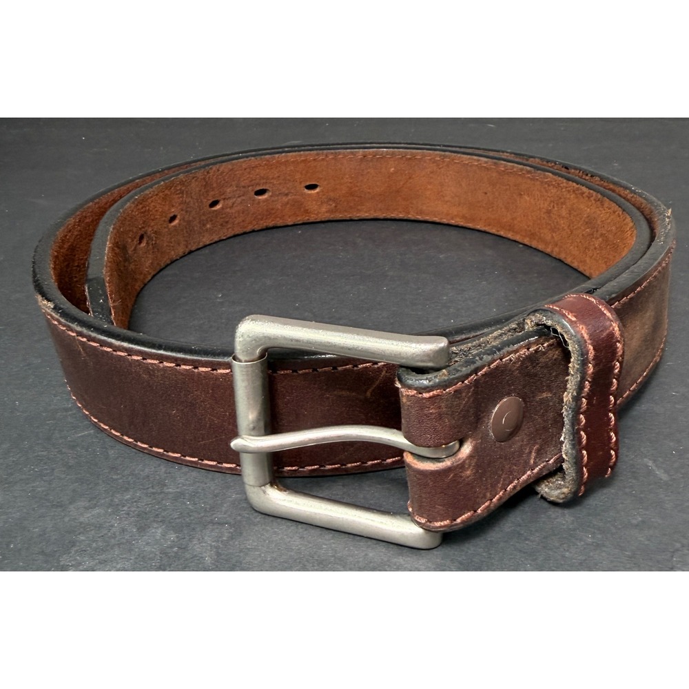 Gingerich Leather Belt Mens 36 Brown Handcrafted USA Workwear Casual Distressed